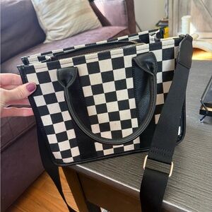 Checkered Black and White Women's Bag